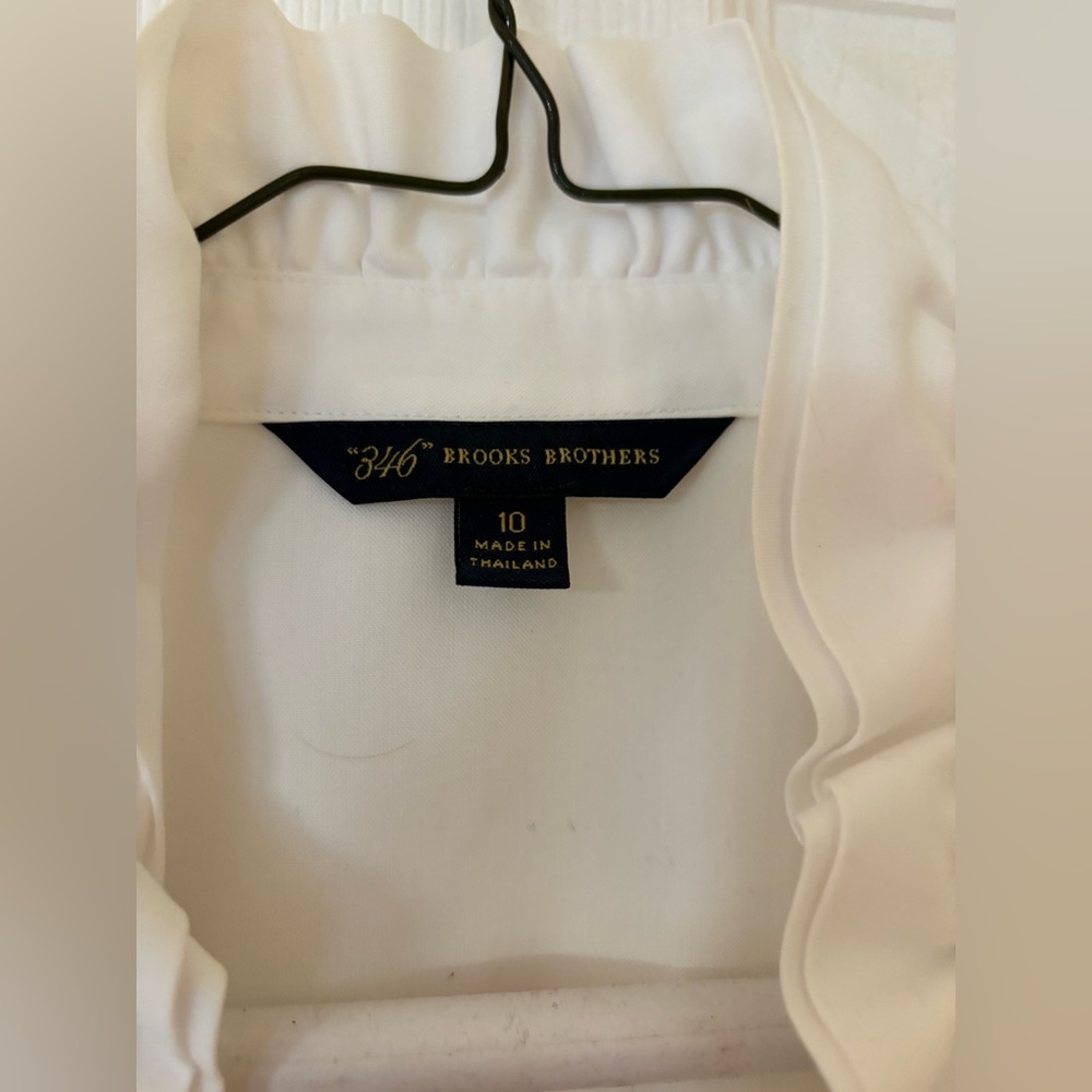 Brooks Brothers women's non-iron stretch ruffle blouse size 10 - Picture 3 of 7